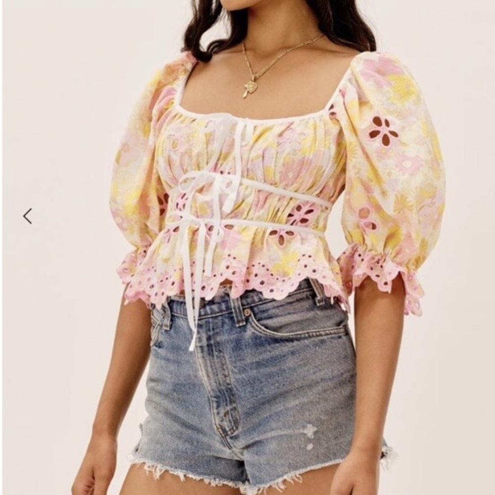 For Love & Lemons Floral Top - “Claire Blouse”